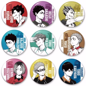 Haikyuu Button Pins Hinata Kageyama Tsukishima Iwaizumi Oikawa Yaku Bokuto Akashi Kuroo 6pcs (Copy)