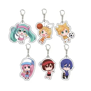 (Set of 6) Acrylic Key Chain Piapro Characters 04 Sports