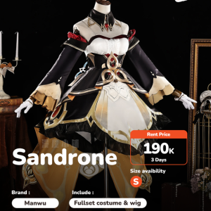RENT Manwu Sandrone Cosplay Costume - Genshin Impact (Size S)