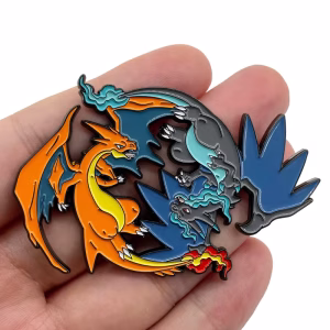 Pokemon Charizard Rayquaza Metal Brooch Pikachu