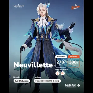 [SELL] 1/3 Delusion Neuvillette Cosplay Costume Set - Genshin Impact (Size L)